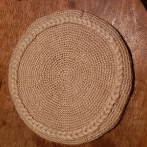 Light brown beret handmade